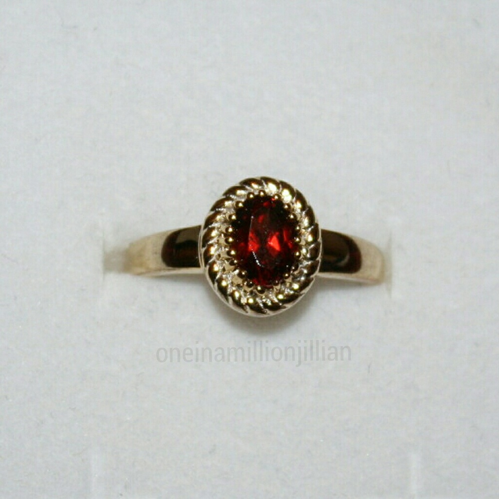 14k Gold Sterling JewelOnFire 1CT Garnet Ring - Picture 4 of 8